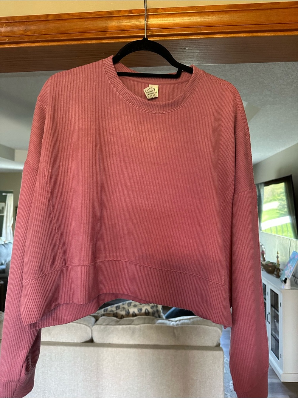 90 Degree By Reflex Ribbed Crewneck Sweater in Dusty Rose, 2 piece set
